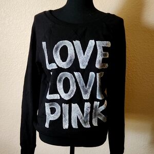 Victoria Secret PINK Women's Sweatshirt Size Small Black and White